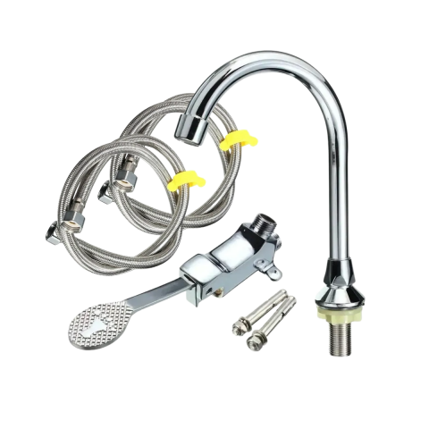 KIT 2 MANGUEIRAS + TORNEIRA BICA ALTA + PEDAL MECÂNICO